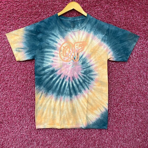 Odd Future OFWGKTA Donut Logo Pink Blue Tie-Die T-Shirt Medium - Picture 1 of 5